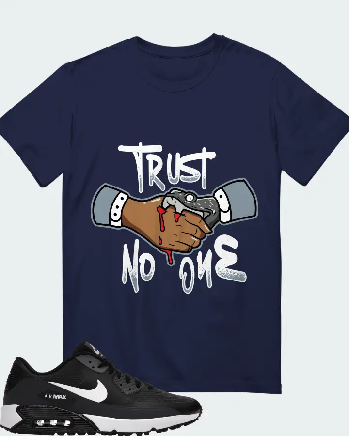 Nike Air Max 90 Golf Sneaker Matching Navy T-Shirt - Trust No One