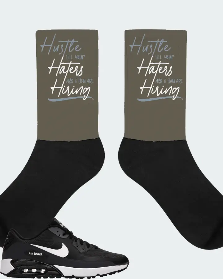 Nike Air Max 90 Golf Sneaker Matching Army Green Socks - HUSTLE TILL YOUR HATERS ASK