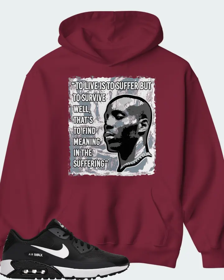 Nike Air Max 90 Golf Sneaker Matching Maroon Hoodie - DMX Suffer Quote