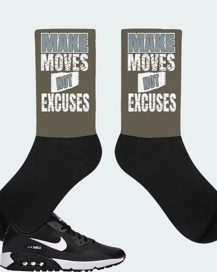 Nike Air Max 90 Golf Sneaker Matching Army Green Socks - Make Moves Not Excuses