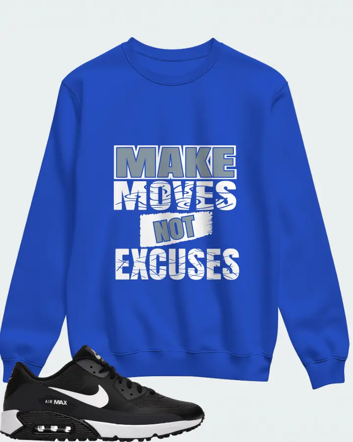 Nike Air Max 90 Golf Sneaker Matching Royal Blue Sweatshirt - Make Moves Not Excuses