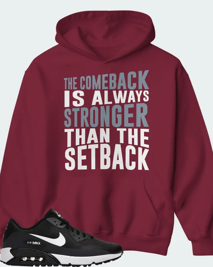 Nike Air Max 90 Golf Sneaker Matching Maroon Hoodie - The Comeback