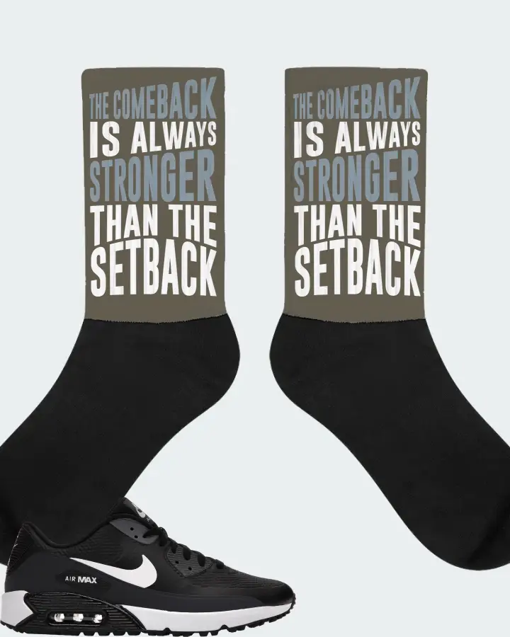 Nike Air Max 90 Golf Sneaker Matching Army Green Socks - The Comeback
