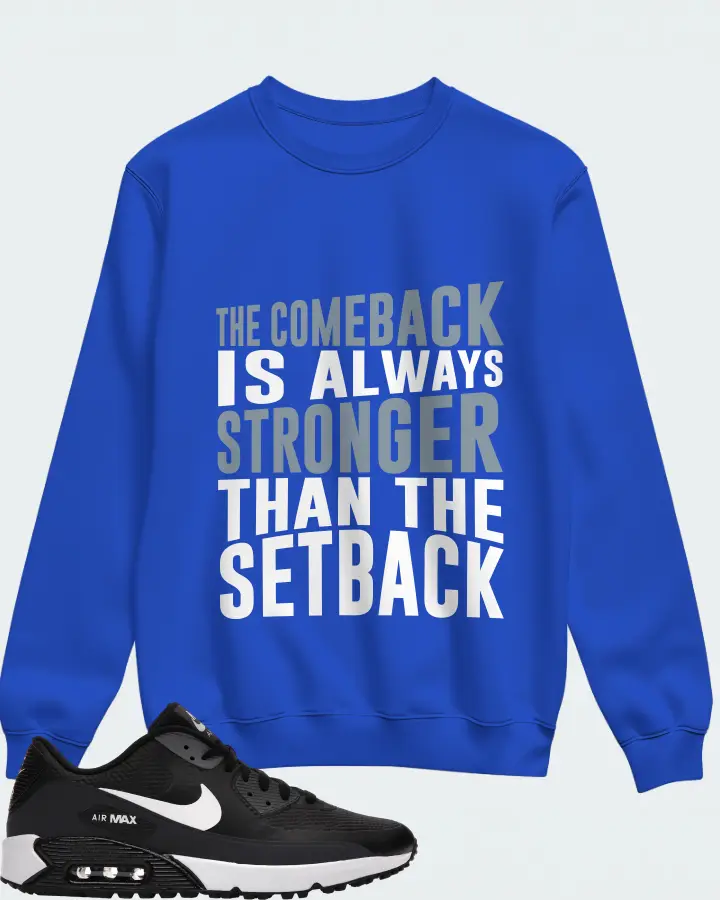 Nike Air Max 90 Golf Sneaker Matching Royal Blue Sweatshirt - The Comeback