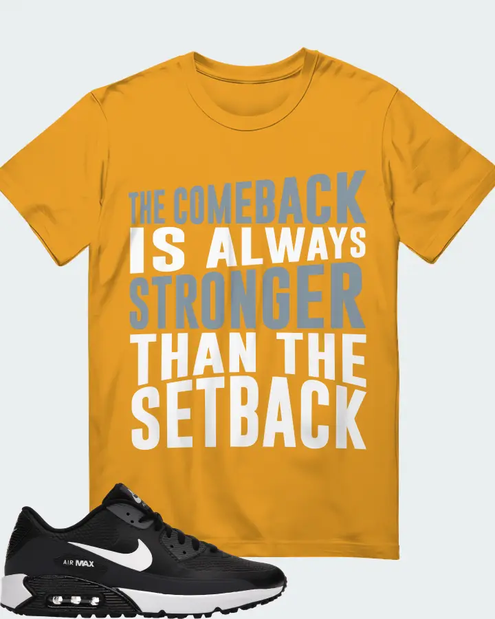 Nike Air Max 90 Golf Sneaker Matching Mustard T-Shirt - The Comeback
