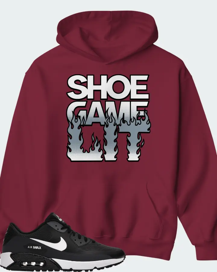 Nike Air Max 90 Golf Sneaker Matching Maroon Hoodie - Shoe Game Lit Refreshed