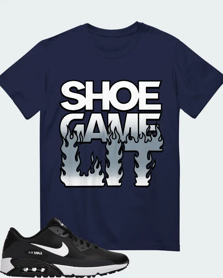 Nike Air Max 90 Golf Sneaker Matching Navy T-Shirt - Shoe Game Lit Refreshed