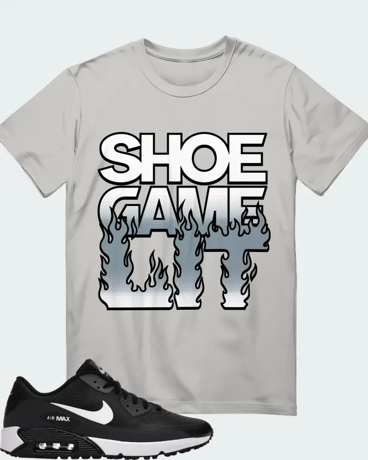 Nike Air Max 90 Golf Sneaker Matching Grey T-Shirt - Shoe Game Lit Refreshed
