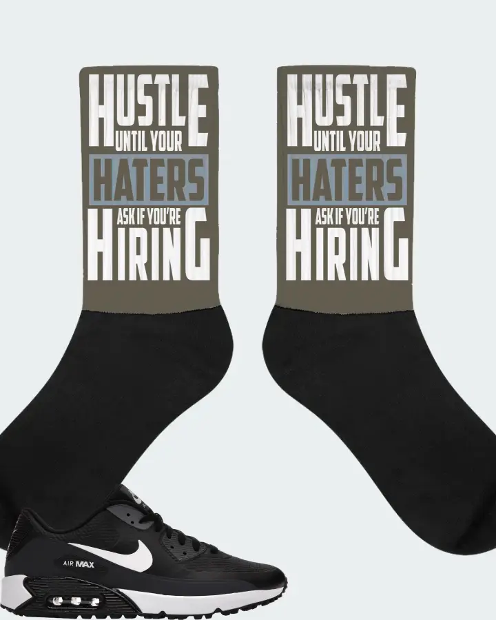 Nike Air Max 90 Golf Sneaker Matching Army Green Socks - HUSTLE UNTIL YOUR HATERS