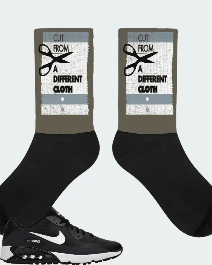 Nike Air Max 90 Golf Sneaker Matching Army Green Socks - Cut From a Different Cloth