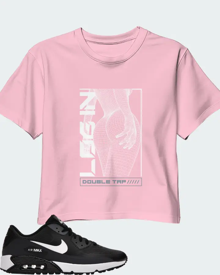 Nike Air Max 90 Golf Sneaker Matching Pink Crop Top (LOGIN) - View 1