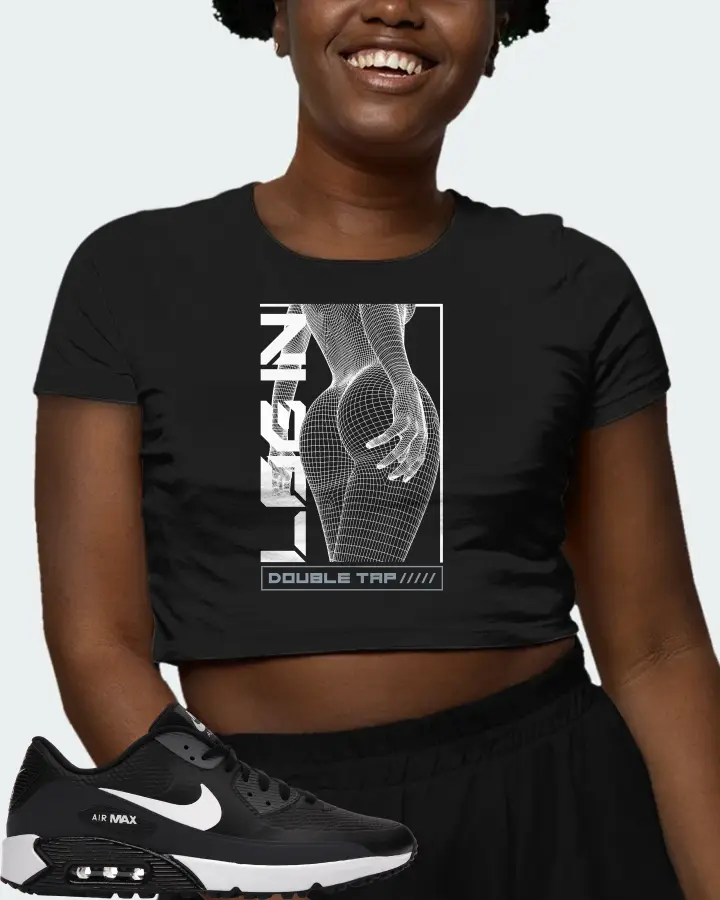 Nike Air Max 90 Golf Sneaker Matching Black Crop Top (LOGIN) - View 3