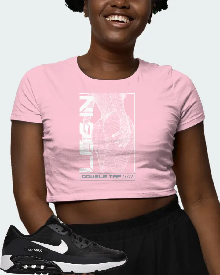 Nike Air Max 90 Golf Sneaker Matching Pink Crop Top (LOGIN) - View 3