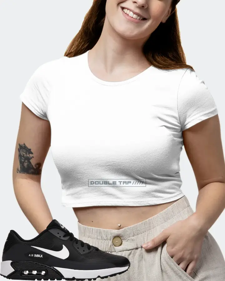 Nike Air Max 90 Golf Sneaker Matching White Crop Top (LOGIN) - View 7