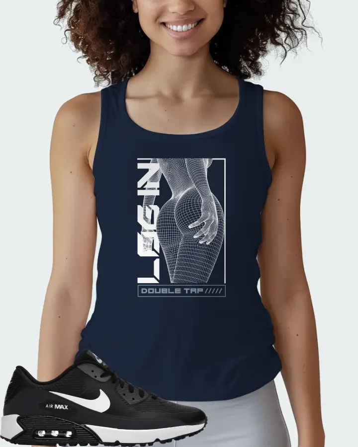 Nike Air Max 90 Golf Sneaker Matching Navy Tank Top (LOGIN) - View 3