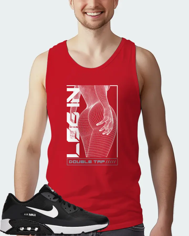 Nike Air Max 90 Golf Sneaker Matching Red Tank Top (LOGIN) - View 4