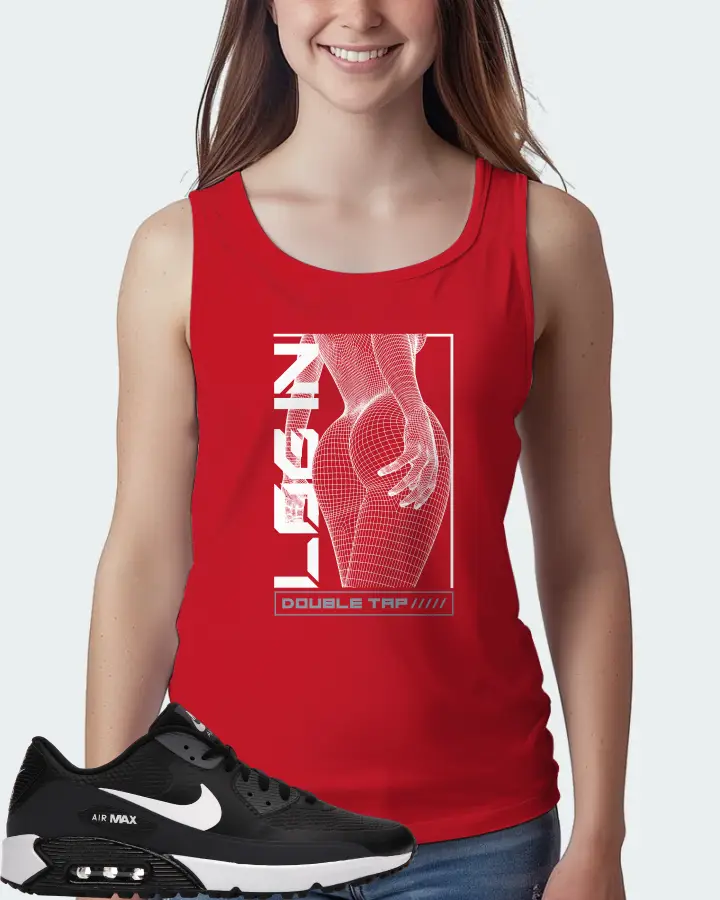 Nike Air Max 90 Golf Sneaker Matching Red Tank Top (LOGIN) - View 5