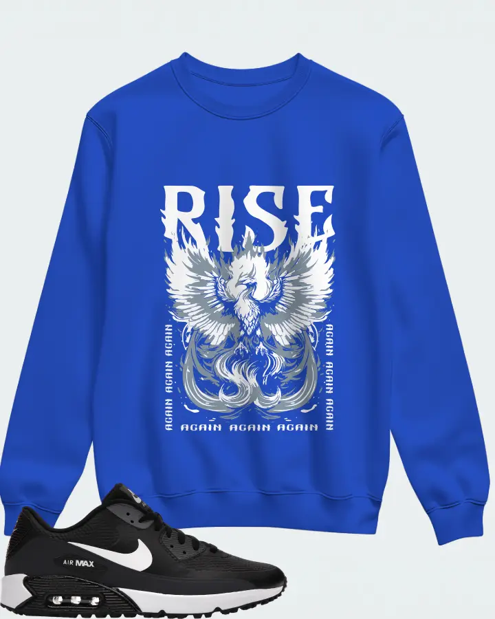 Nike Air Max 90 Golf Sneaker Matching Royal Blue Sweatshirt - RISE
