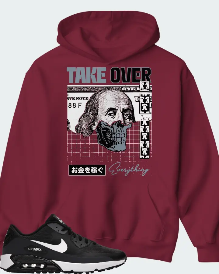 Nike Air Max 90 Golf Sneaker Matching Maroon Hoodie - Take Over