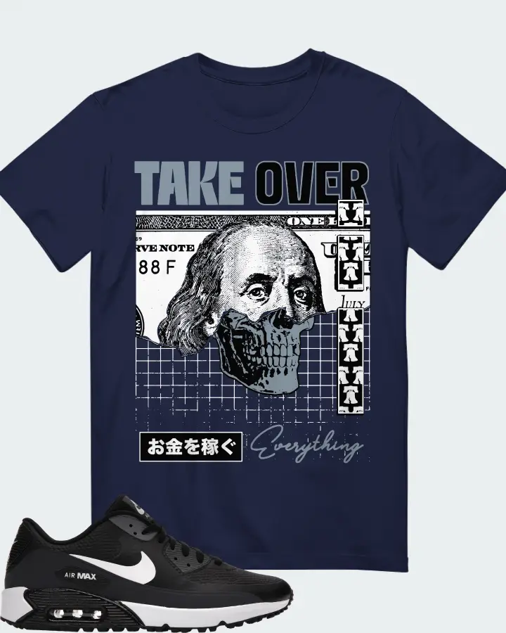 Nike Air Max 90 Golf Sneaker Matching Navy T-Shirt - Take Over