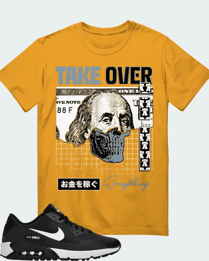 Nike Air Max 90 Golf Sneaker Matching Mustard T-Shirt - Take Over