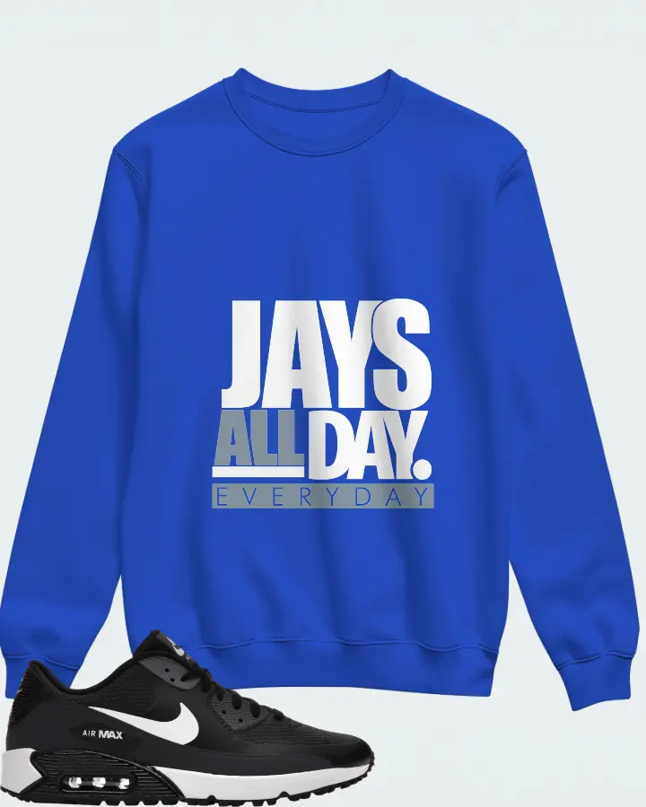 Nike Air Max 90 Golf Sneaker Matching Royal Blue Sweatshirt - Jays All Day