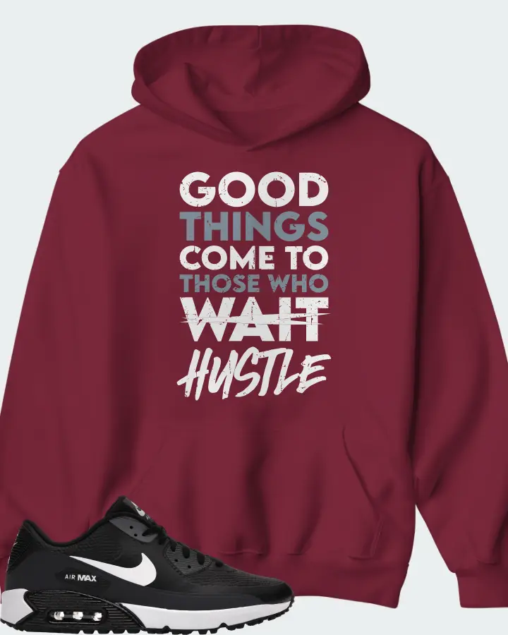 Nike Air Max 90 Golf Sneaker Matching Maroon Hoodie - Good Things Come