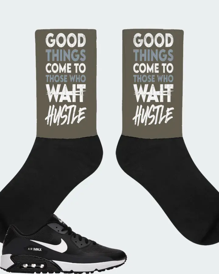 Nike Air Max 90 Golf Sneaker Matching Army Green Socks - Good Things Come