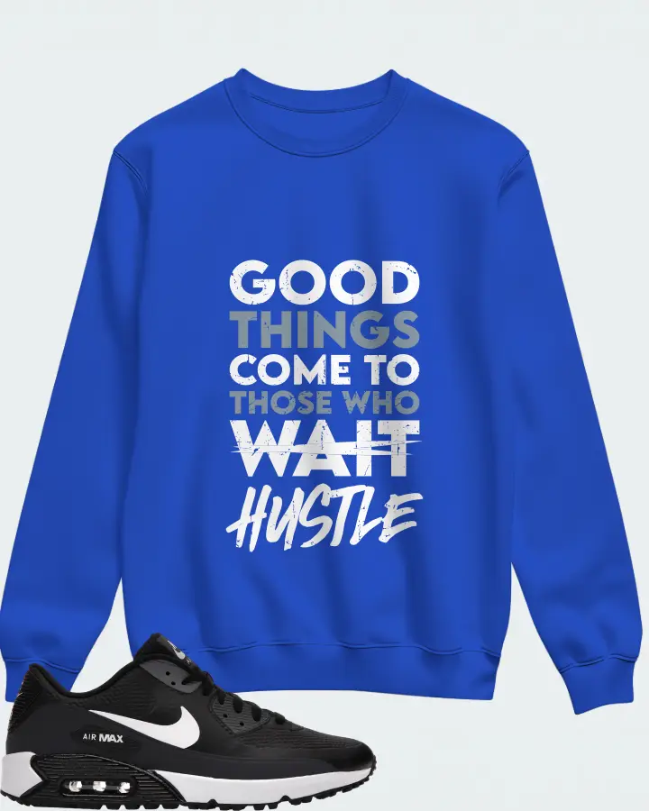 Nike Air Max 90 Golf Sneaker Matching Royal Blue Sweatshirt - Good Things Come