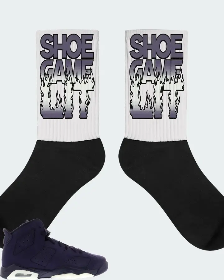 Jordan 6 Retro Sneaker Matching White Socks - Shoe Game Lit Refreshed
