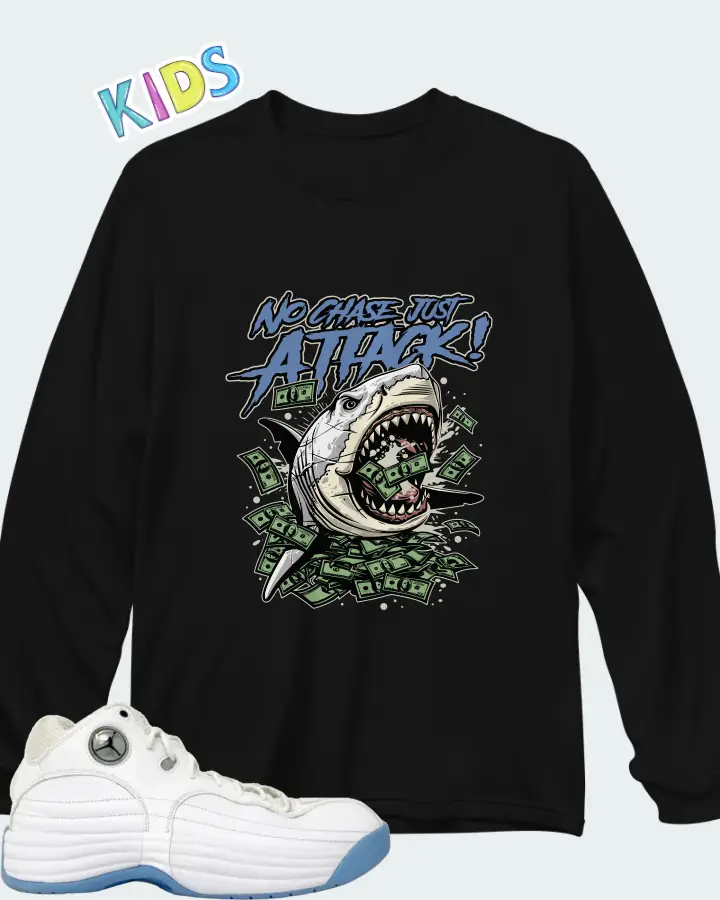 Air Jordan Team 1 University Blue Matching Kid's Long Sleeve T-Shirt