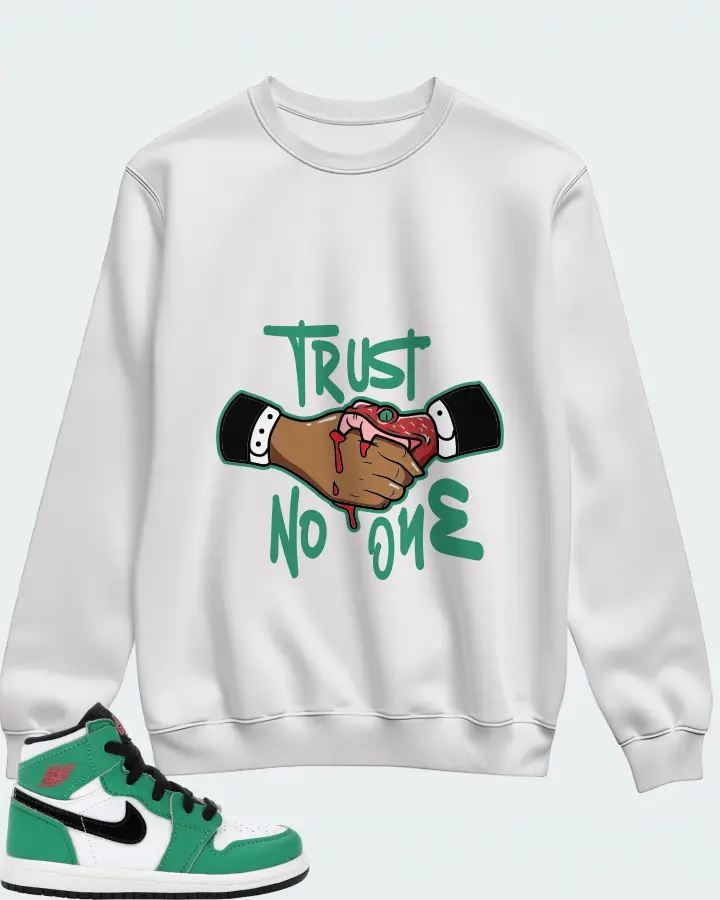 Jordan 1 Retro High Sneaker Matching White Sweatshirt - Trust No One