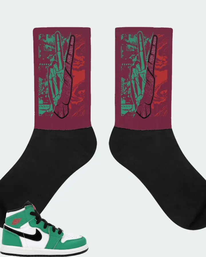 Jordan 1 Retro High Sneaker Matching Maroon Socks - Peace of mind
