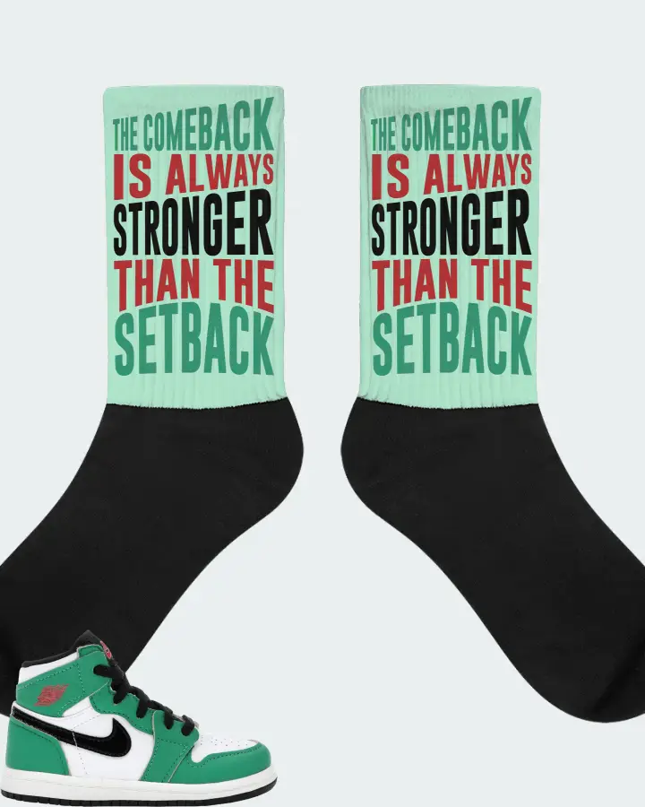 Jordan 1 Retro High Sneaker Matching Mint Socks - The Comeback