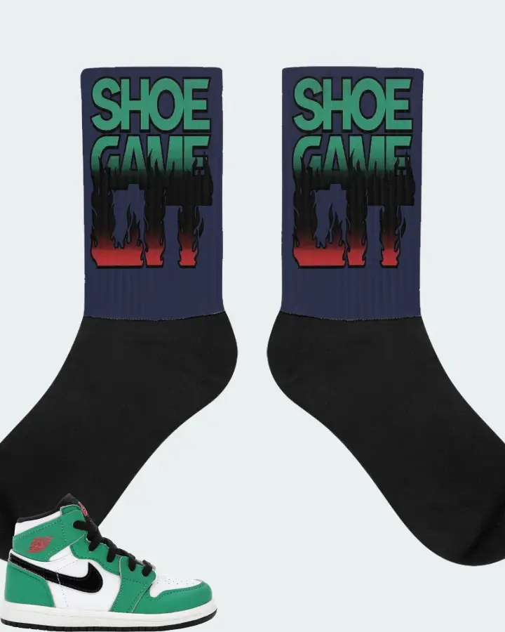 Jordan 1 Retro High Sneaker Matching Navy Socks - Shoe Game Lit Refreshed