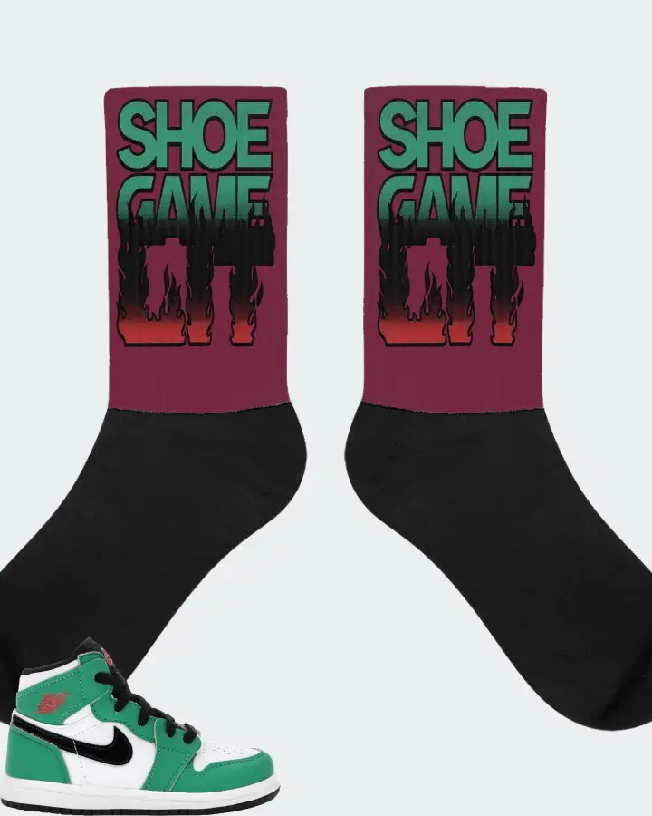 Jordan 1 Retro High Sneaker Matching Maroon Socks - Shoe Game Lit Refreshed