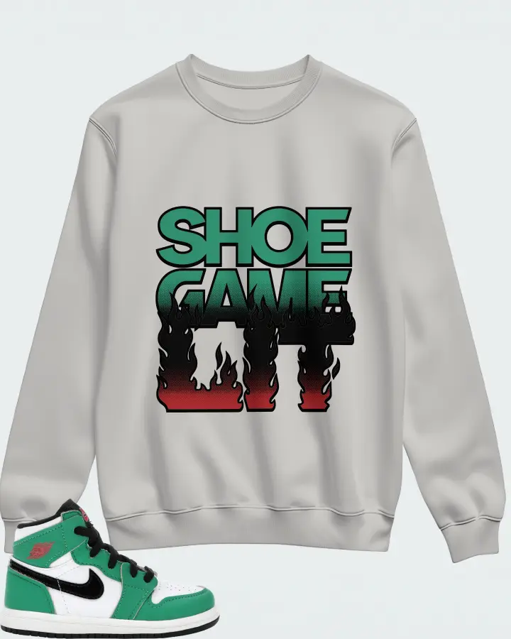 Jordan 1 Retro High Sneaker Matching Grey Sweatshirt - Shoe Game Lit Refreshed
