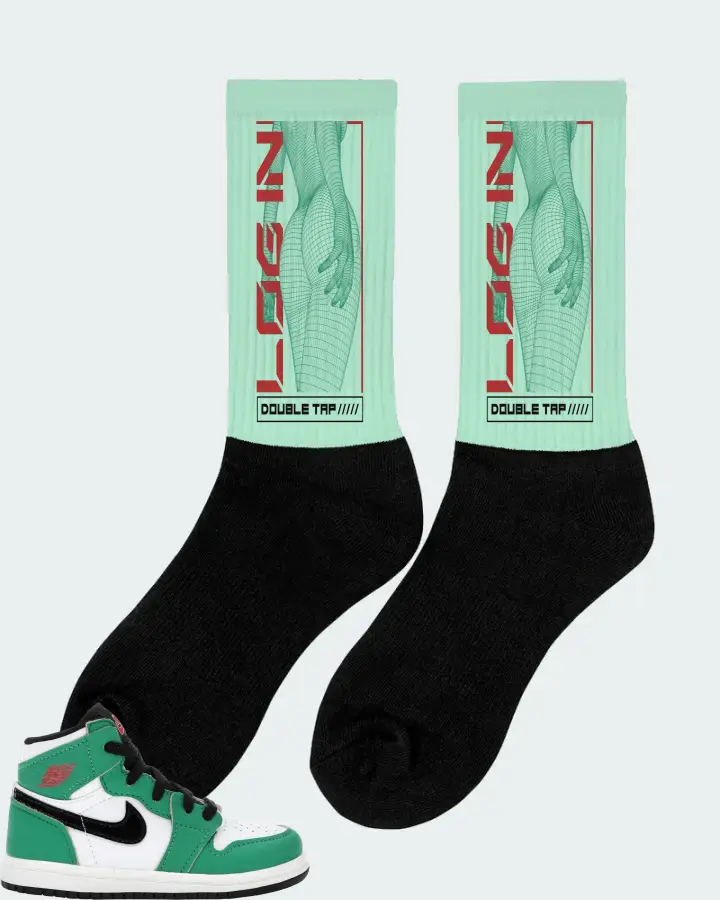 Jordan 1 Retro High Sneaker Matching Mint Socks (LOGIN) - View 3