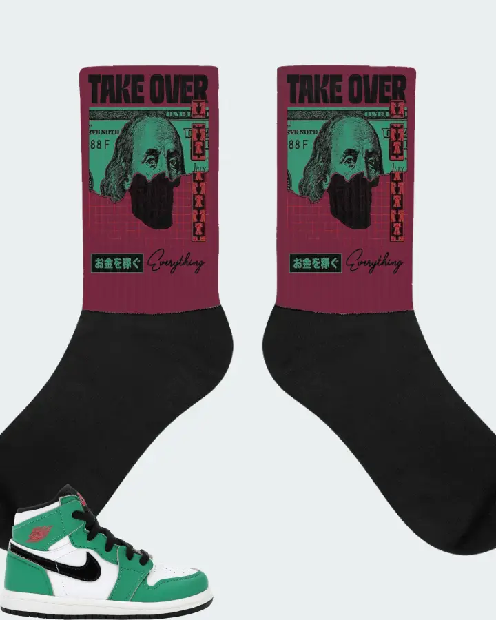 Jordan 1 Retro High Sneaker Matching Maroon Socks - Take Over