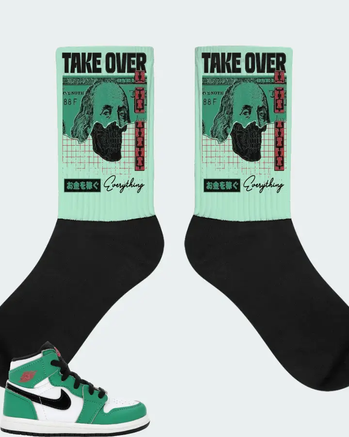 Jordan 1 Retro High Sneaker Matching Mint Socks - Take Over