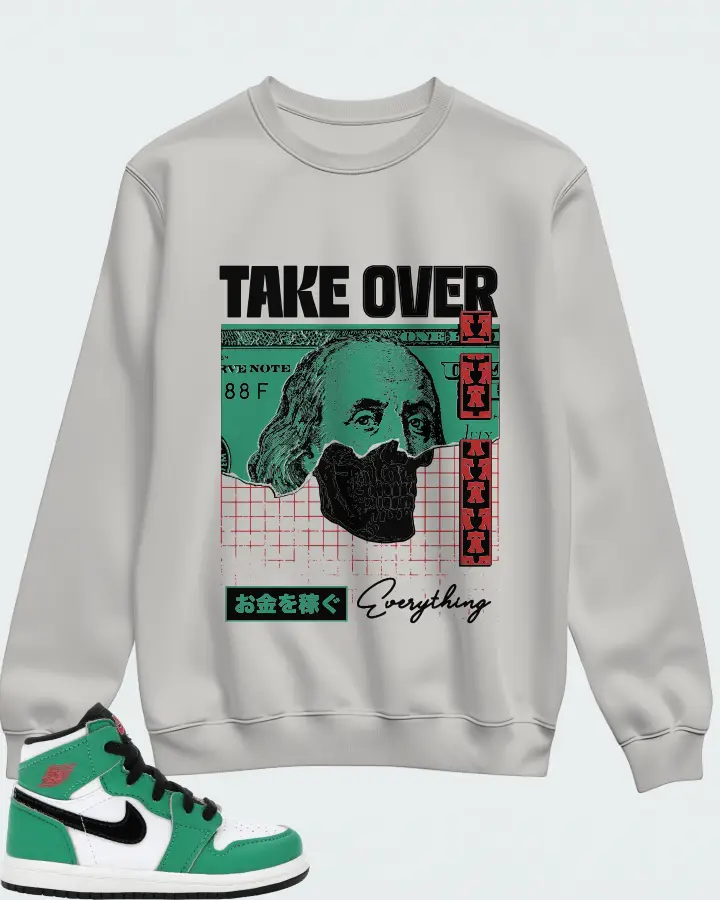 Jordan 1 Retro High Sneaker Matching Grey Sweatshirt - Take Over