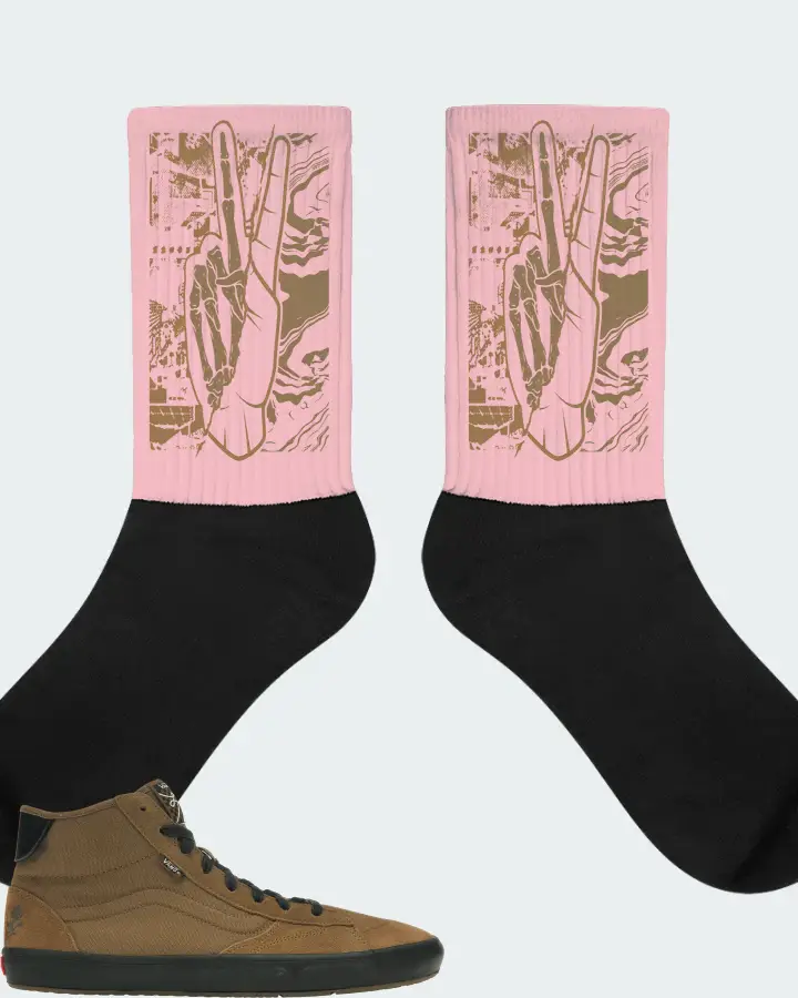 Vans The Lizzie Sneaker Matching Pink Socks - Peace of mind