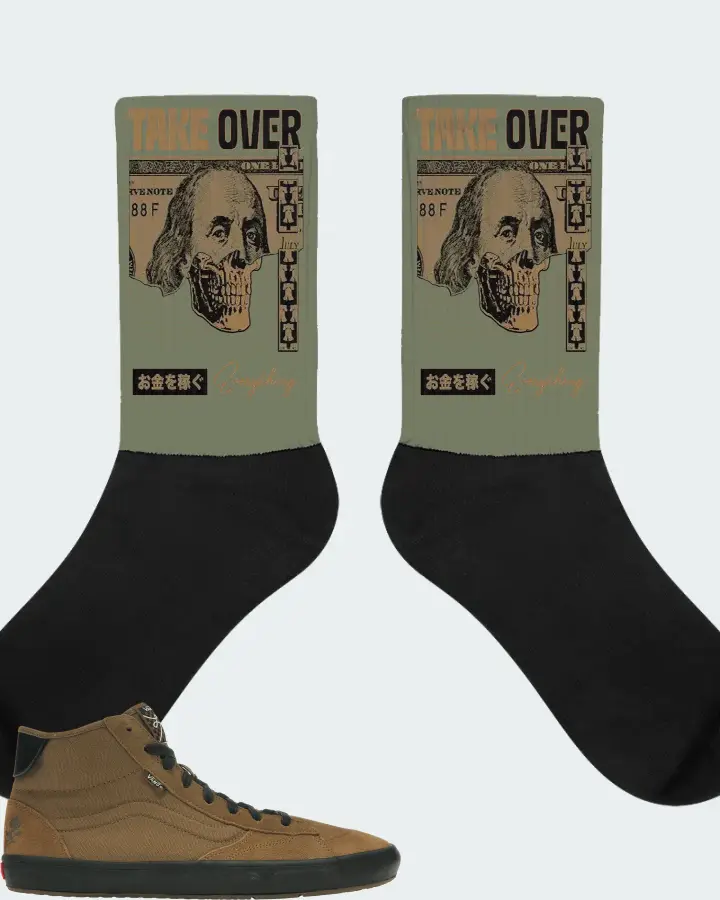 Vans The Lizzie Sneaker Matching Olive Socks - Take Over