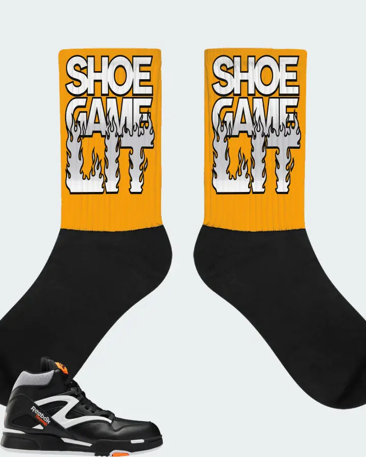 Reebok Pump Omni Zone II Sneaker Matching Gold Socks - Shoe Game Lit Refreshed