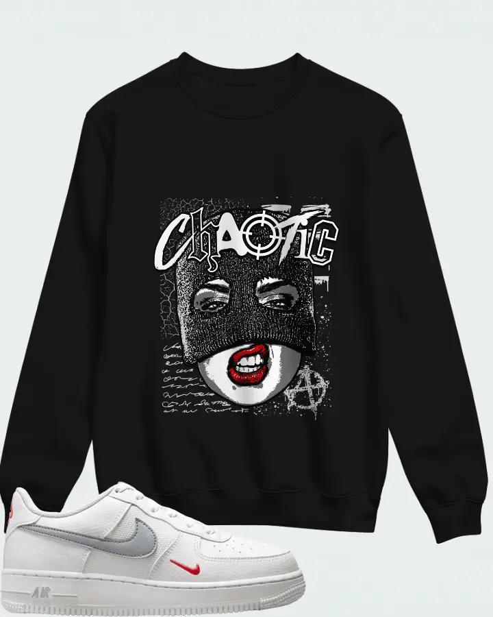Nike Air Force 1 Low White Red Grey Mini Swoosh Matching Sweatshirt