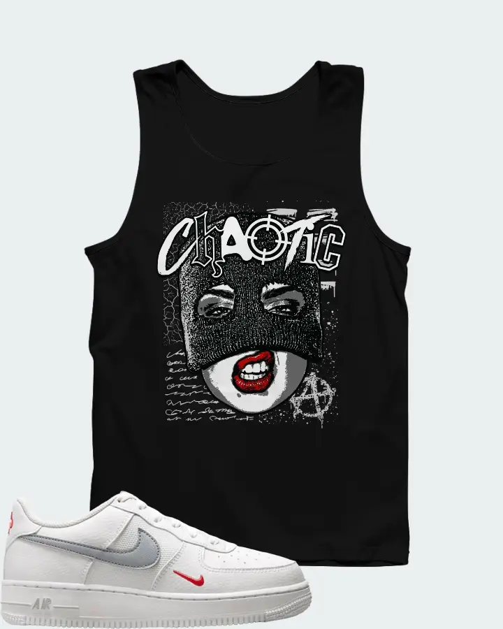 Nike Air Force 1 Low White Red Grey Mini Swoosh Matching Tank Top