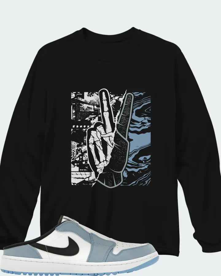 Jordan 1 Mule Golf University Blue Matching Long Sleeve T-Shirt