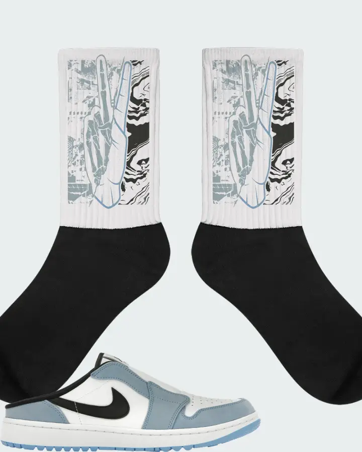 Jordan 1 Mule Golf University Blue Matching Socks