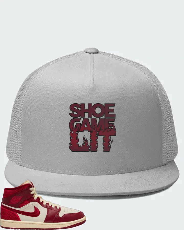 Jordan 1 Mid SE Sneaker Matching White Hat - Shoe Game Lit Refreshed