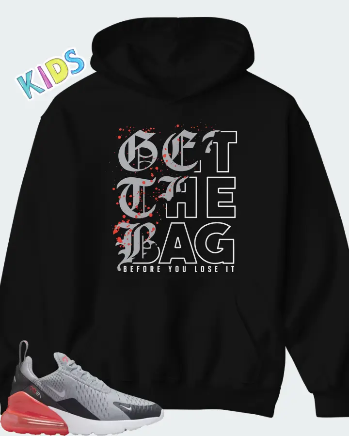 Nike Air Max 270 Wolf Grey Anthracite Bright Crimson White (GS) Matching Kid's Hoodie